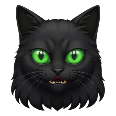 scary black cat with fur raised and back arched sticker