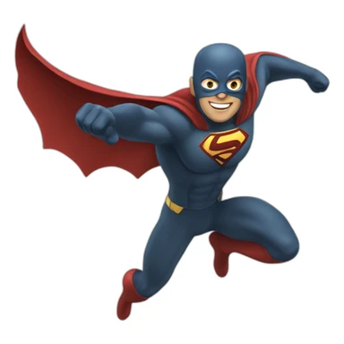 superhero smiling and flying sticker
