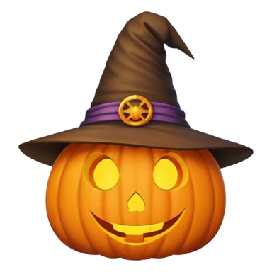 cute pumpkin with witch hat  sticker