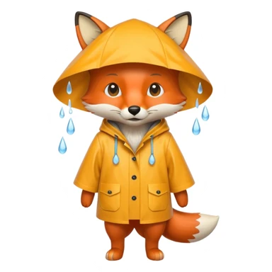 fox wearing a raincoat sticker