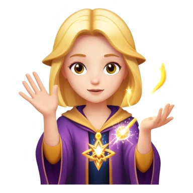 character casting a magic spell with sparkles and magic effects sticker
