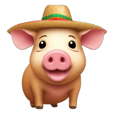Pig with Mexican hat on Capybara sticker