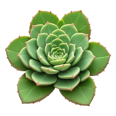 Cinematic Realistic Succulent Emoji, Compact and plump, with fleshy leaves arranged in rosettes of various shapes. The soft, green leaves glow with a gentle radiance, exuding a sense of calm and tranquility. Soft glowing outline, capturing the essence of resilience and beauty in a blossoming succulent! sticker