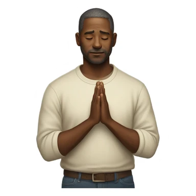 casual portrait of a man praying for the wild fire victims of LA sticker