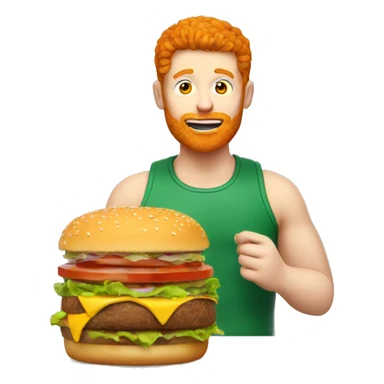 Ginger eating burger sticker