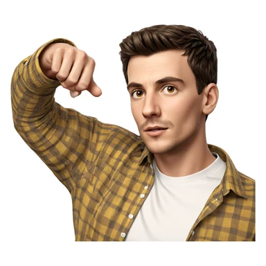 realistic male portrait in shirt sticker