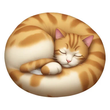 Sleeping cat rolled it's body like a ball sticker