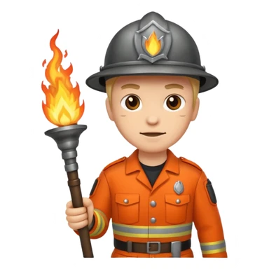 guard holding torches sticker