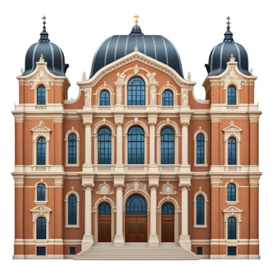 Cinematic Realistic Rijksmuseum Landmark Emoji, depicted with the grand facade of the museum rendered in intricate detail and soft, historical lighting. sticker