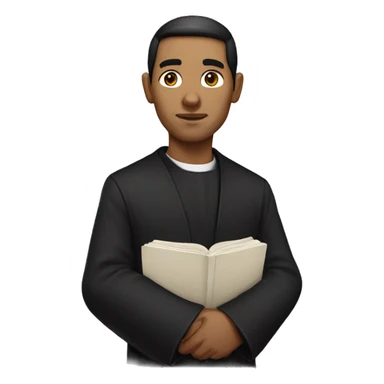 priest with black hair sticker