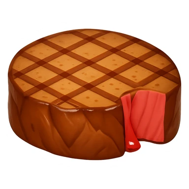 Remove potatoes but keep some steak details, make it look more like a steak in emoji style with no background. sticker