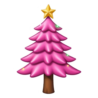 Crea un arbol de navidad en color rosa que parezca de caramelo Agrega luces navideñas has que la estrella brille sticker