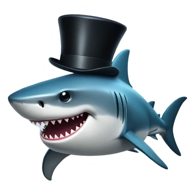 Shark with a top hat sticker