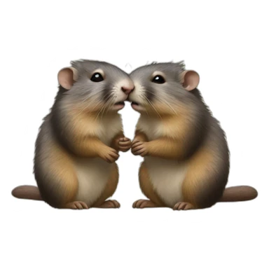 Marmotte kiss rats sticker