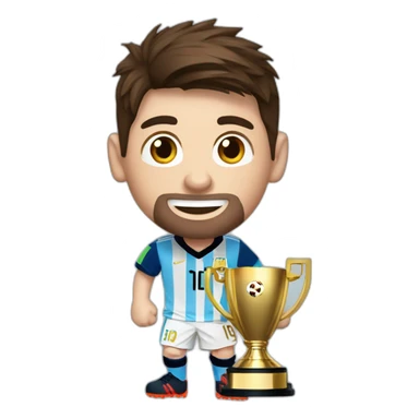 messi con la copa del mundo sticker