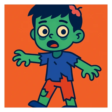 boy zombie vibrant toon style sticker