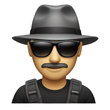 Gray hat hacker with black sunglass sticker