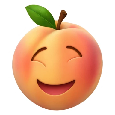 A peach with hand prints sticker