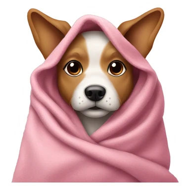 Blanket pink a dog in the blanket sticker