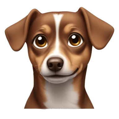 Brown and white chiweenie sticker
