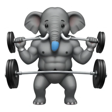  black elephant deadlifting sticker