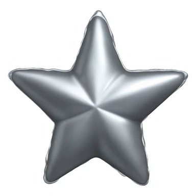 3D silver star with liquid texture sticker