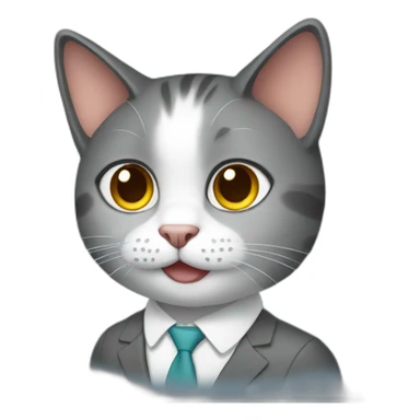 Cat working as consultant sticker