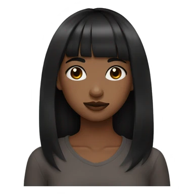 black haired girl with bangs with septum and nostril piercings and with freckles and brown eyes sticker