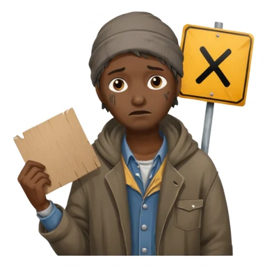 homeless job icon sticker