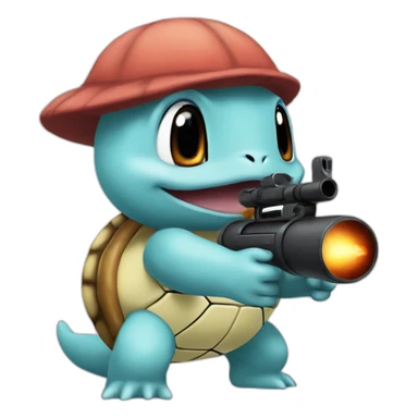 squirtle with a bazooka sticker