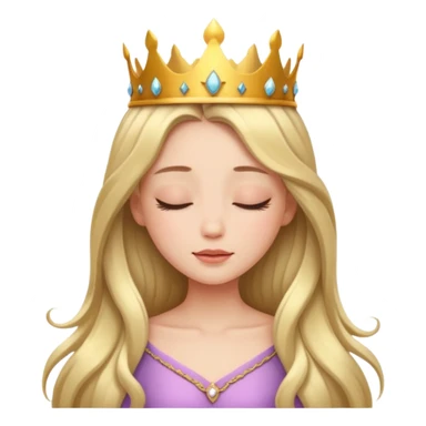 a beautiful princess closing her eyes calmly sticker
