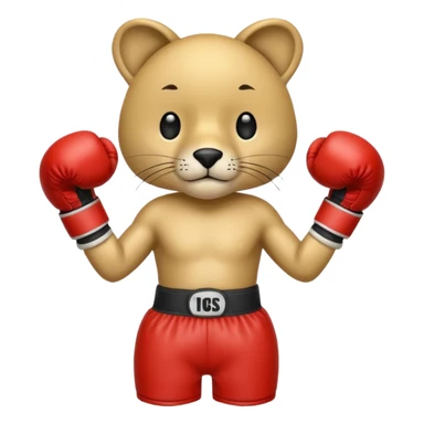 Animal with boxing gloves sticker