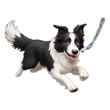 Border-collie-running-with-puller sticker