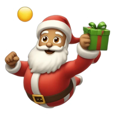 Santa Claus is flying sticker