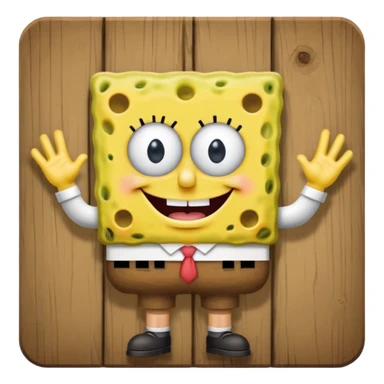 Make SpongeBob hold a wooden sign that says imma head out and make SpongeBob have his pants sticker