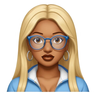 rapper Megan Thee Stallion wear glasses sticker