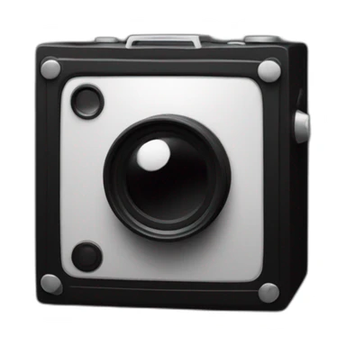 camera noir dans un cube sticker