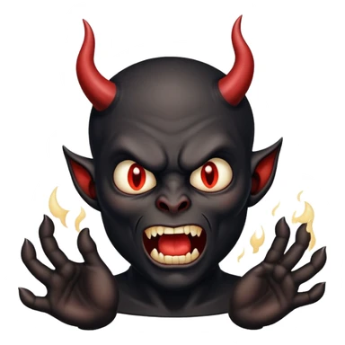 Black devil throwing up sticker