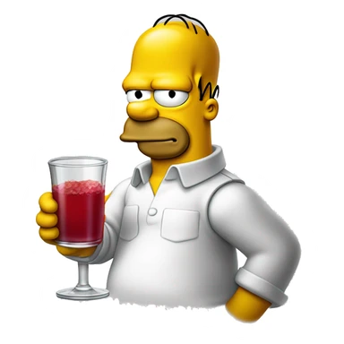 Homer simpson boit un verre de sirop de grenadine sticker