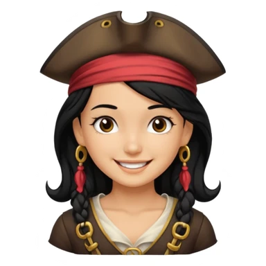 pirate girl with black hair band  sticker
