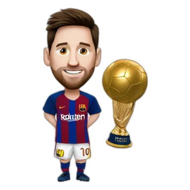 Messi with his 8 ballon d'ors sticker