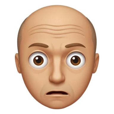 balding man in fisheye lense stressing out sticker