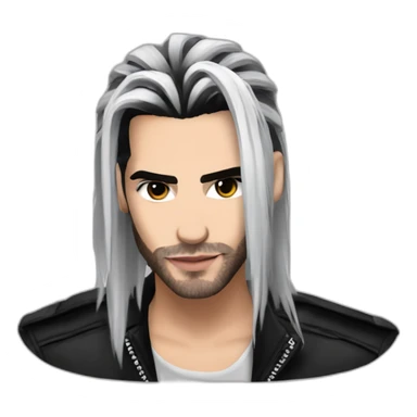 Bill Kaulitz highlights with hair down sticker
