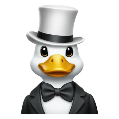 White Duck wearing a top hat and suit sticker