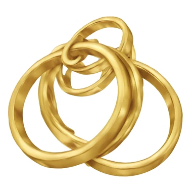 5 connected gold rings sticker