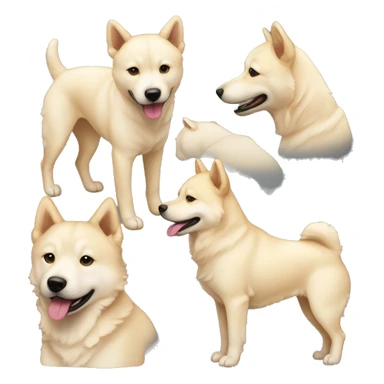 Cream color face and body, light beige ear retriever and jindo mix sticker
