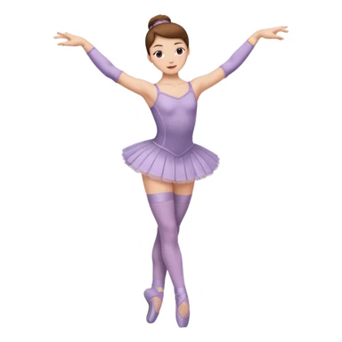 Ballet dancer in over the knee socks, leotard and brown hair sticker