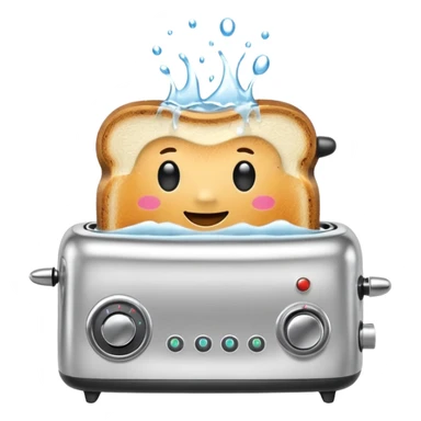 Happy toaster taking a bath sticker
