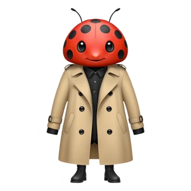 Ladybug wearing a trench coat  sticker