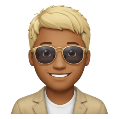 Black man hair smiling with blonde in love at ocean  sticker